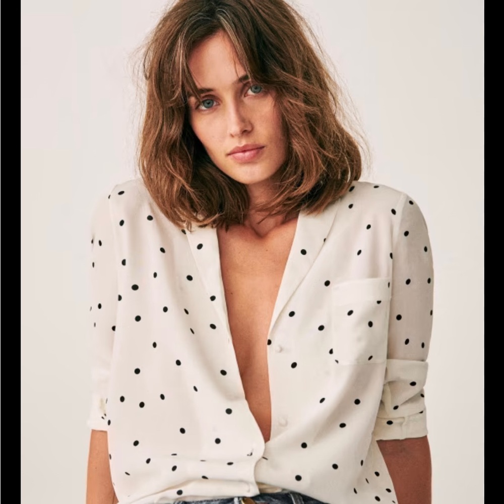 Sezane Florence Blouse Polka Dot 100% silk